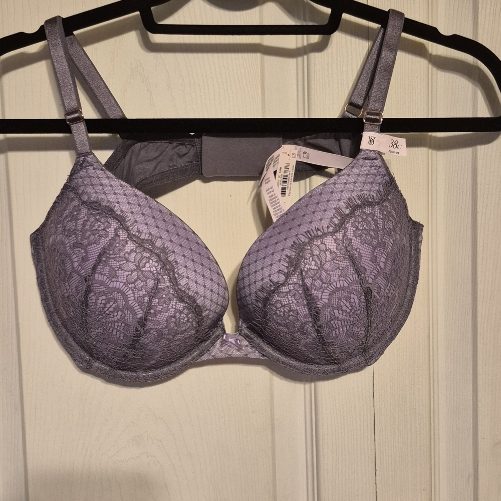 NWT Victorias Secret Angels Push Up Bra Purple 38C